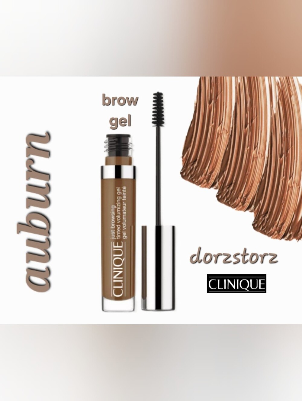 CLINIQUE • Just Browsing Tinted Brow Gel • 3.5 AUBURN • .15 oz • New in box